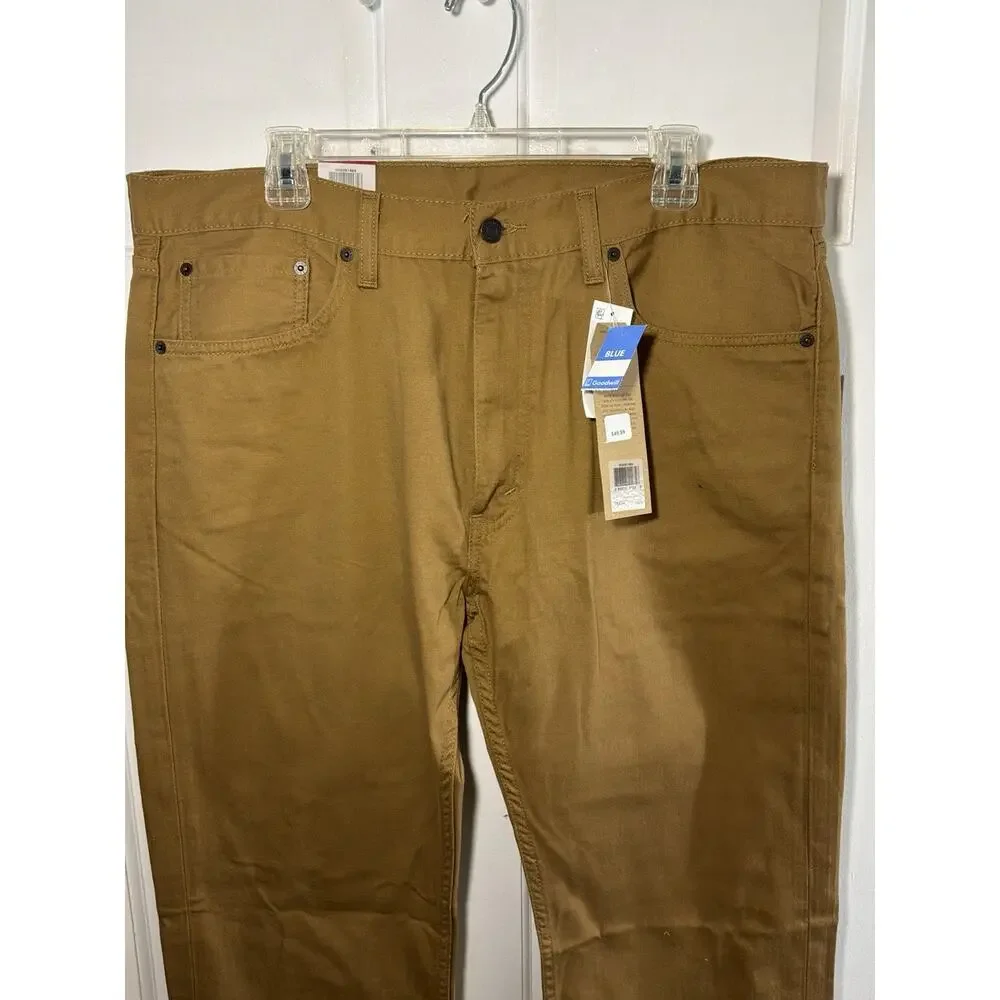NWT Levi’s 505 REGULAR FIT BROWN CARAMEL STRAIGHT LEG JEANS SIZE 38X34